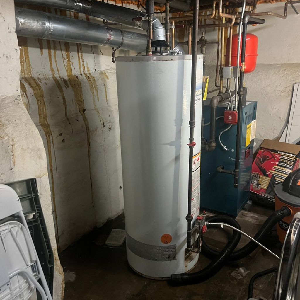 old leaking water heater removed 