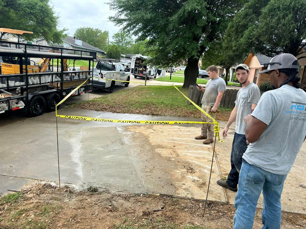After job was completed and concrete poured back