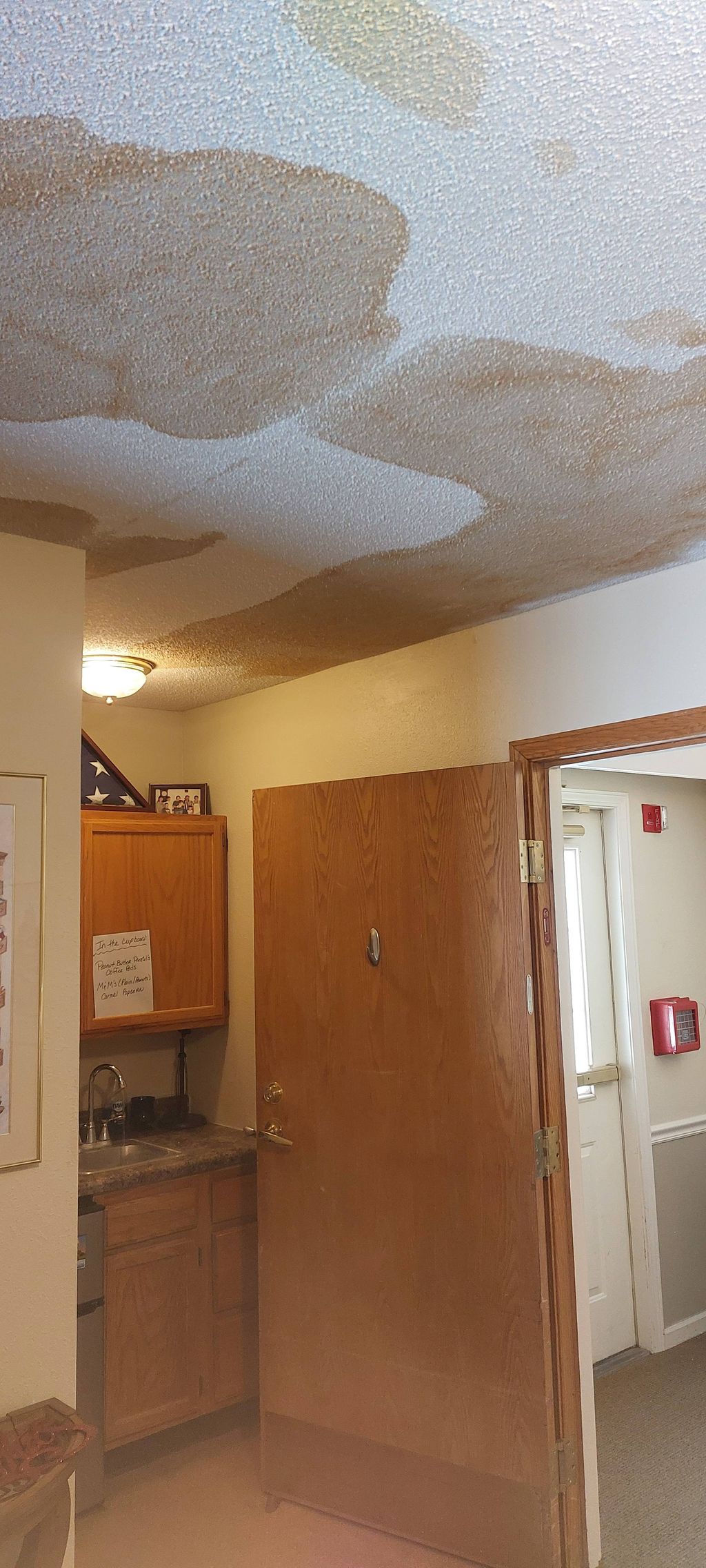water damage due to frozen pipe