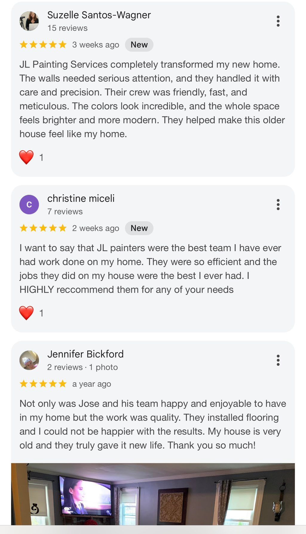 Our reviews on google 