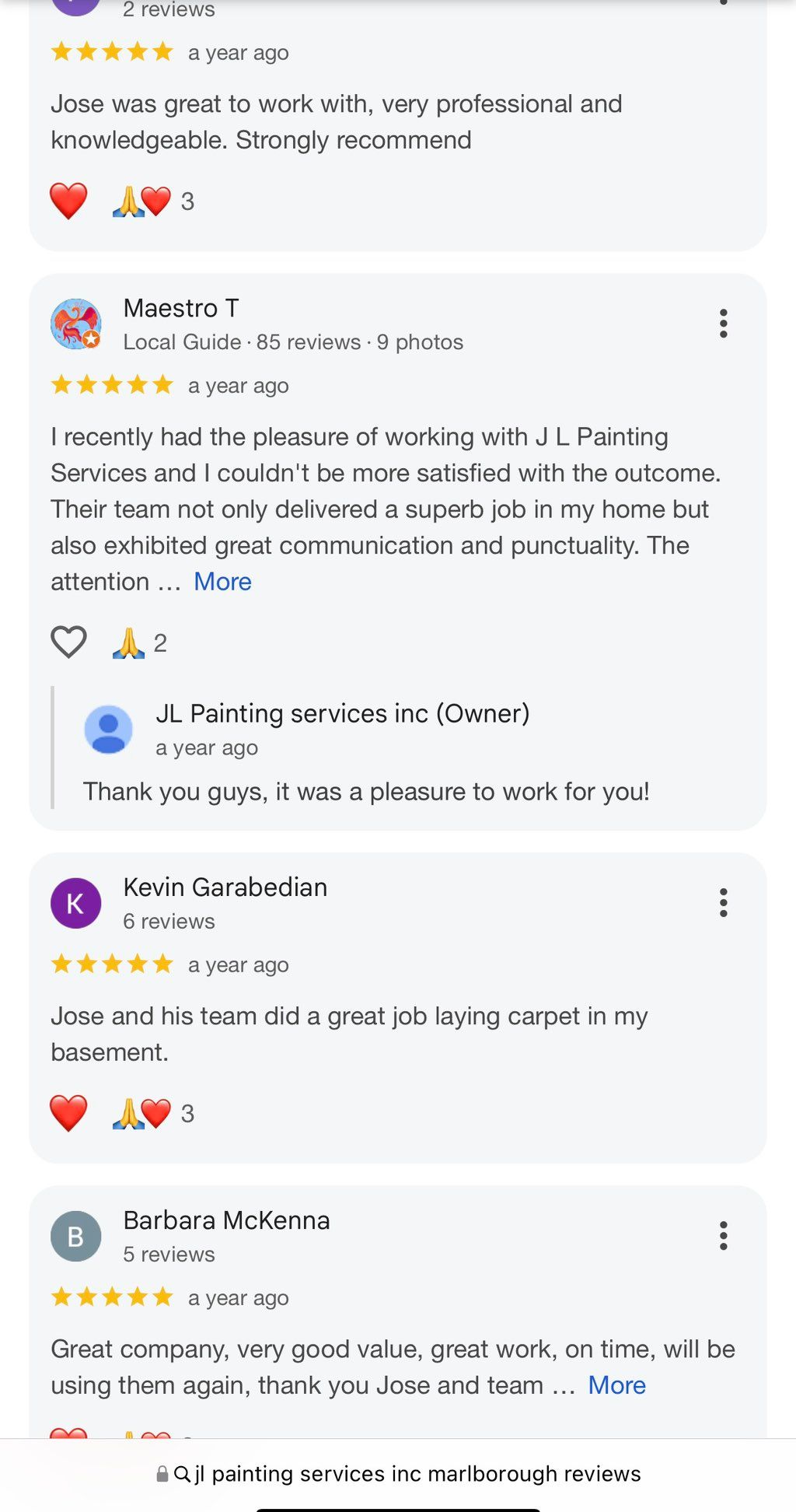 Our google reviews 🙏❤️