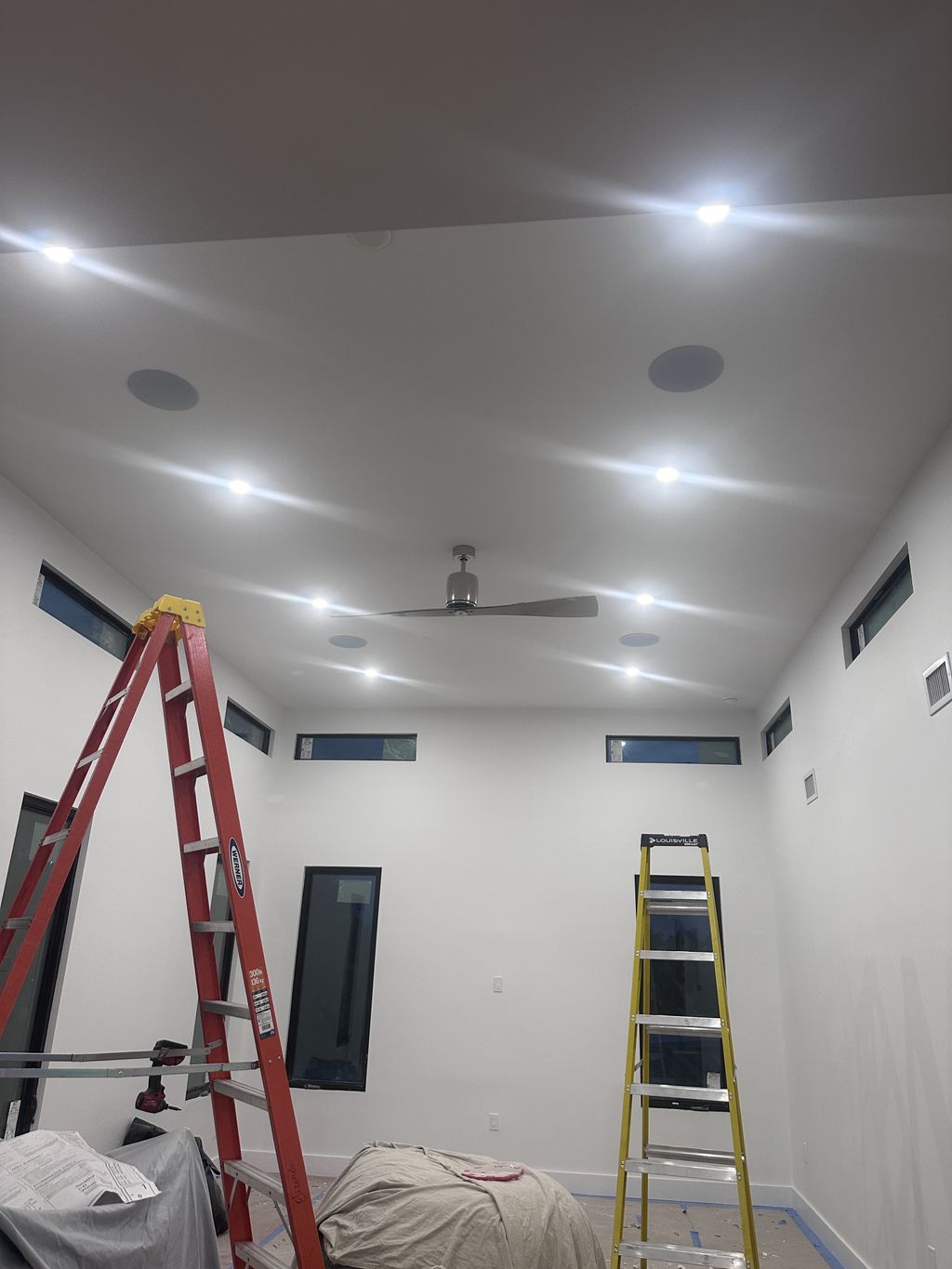 Trim out for some ceiling speakers for a client 