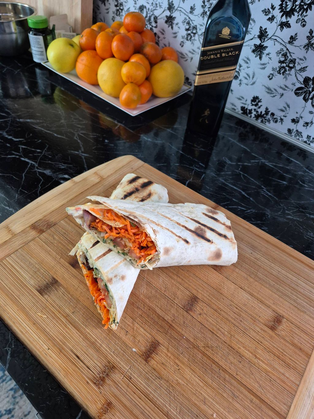 shawarma with pork and organic vegetables