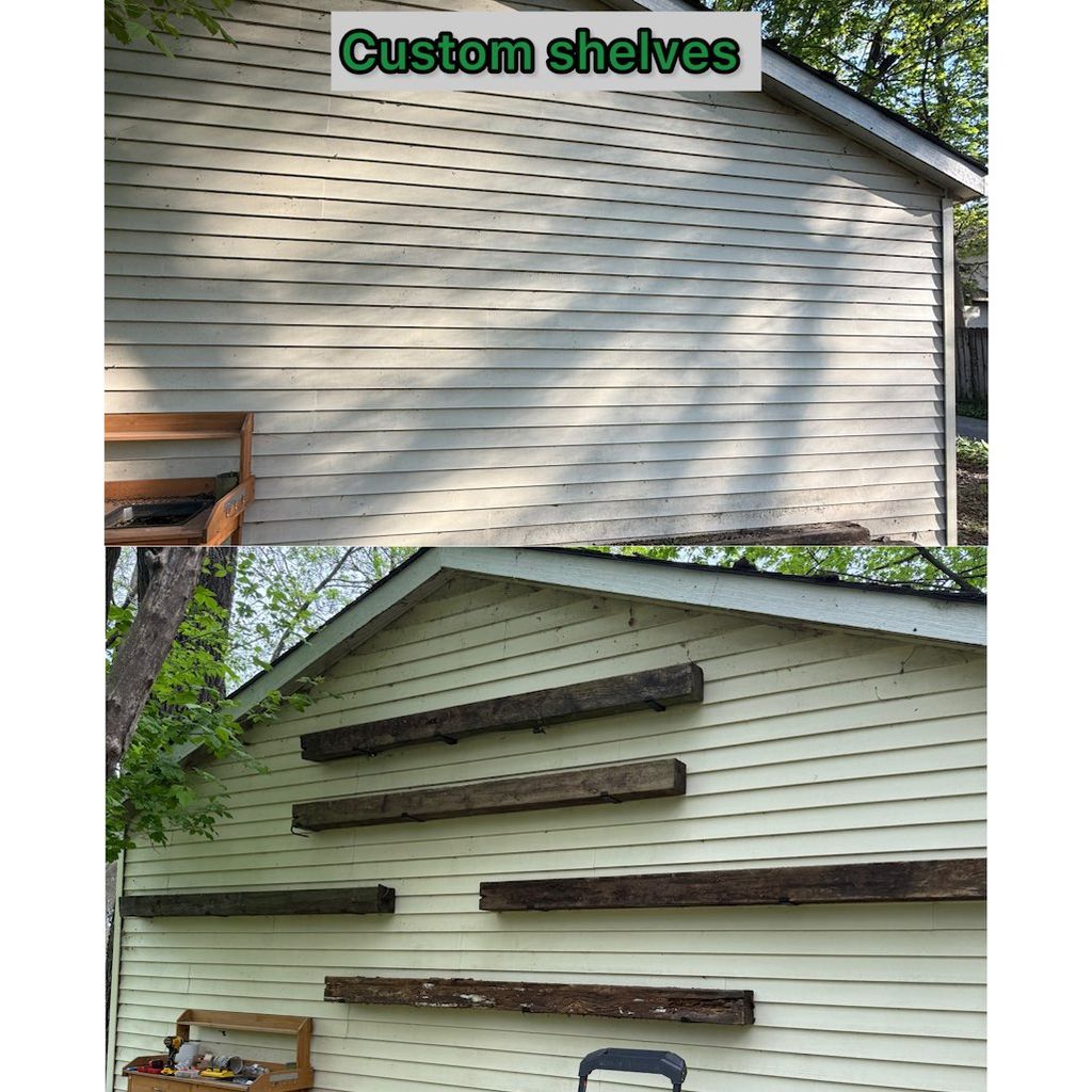 Custom shelves, customer wanted to use old railroa