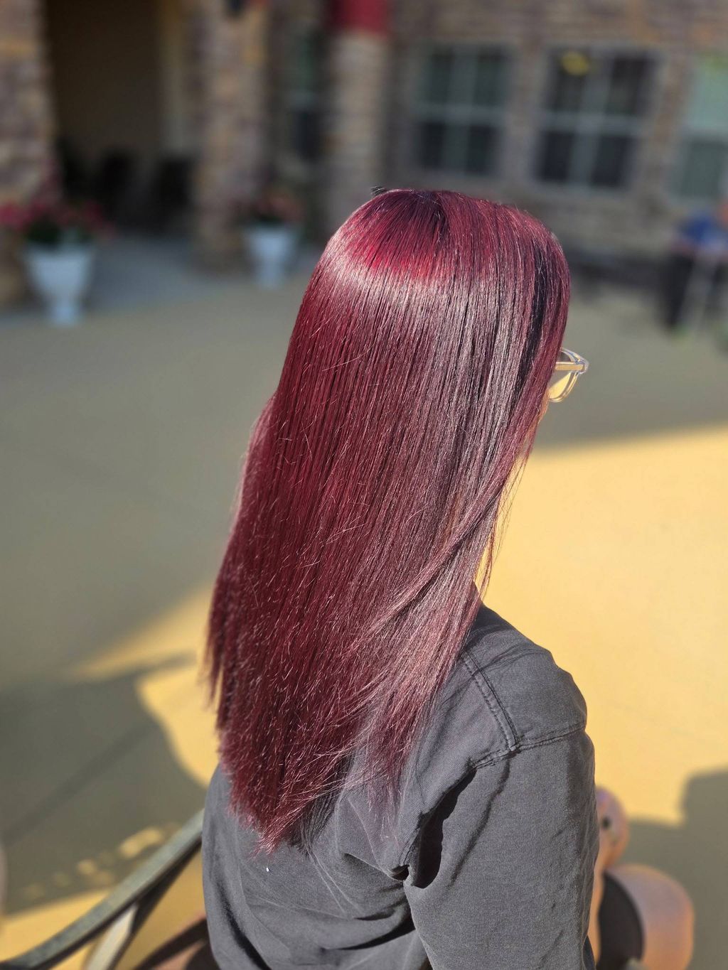 After color, keratin treatment and deep conditione