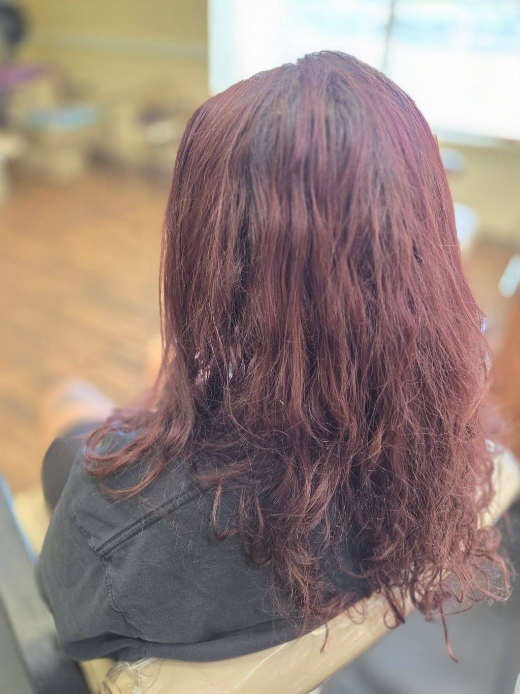 Before: color, keratin treatment and deep conditio
