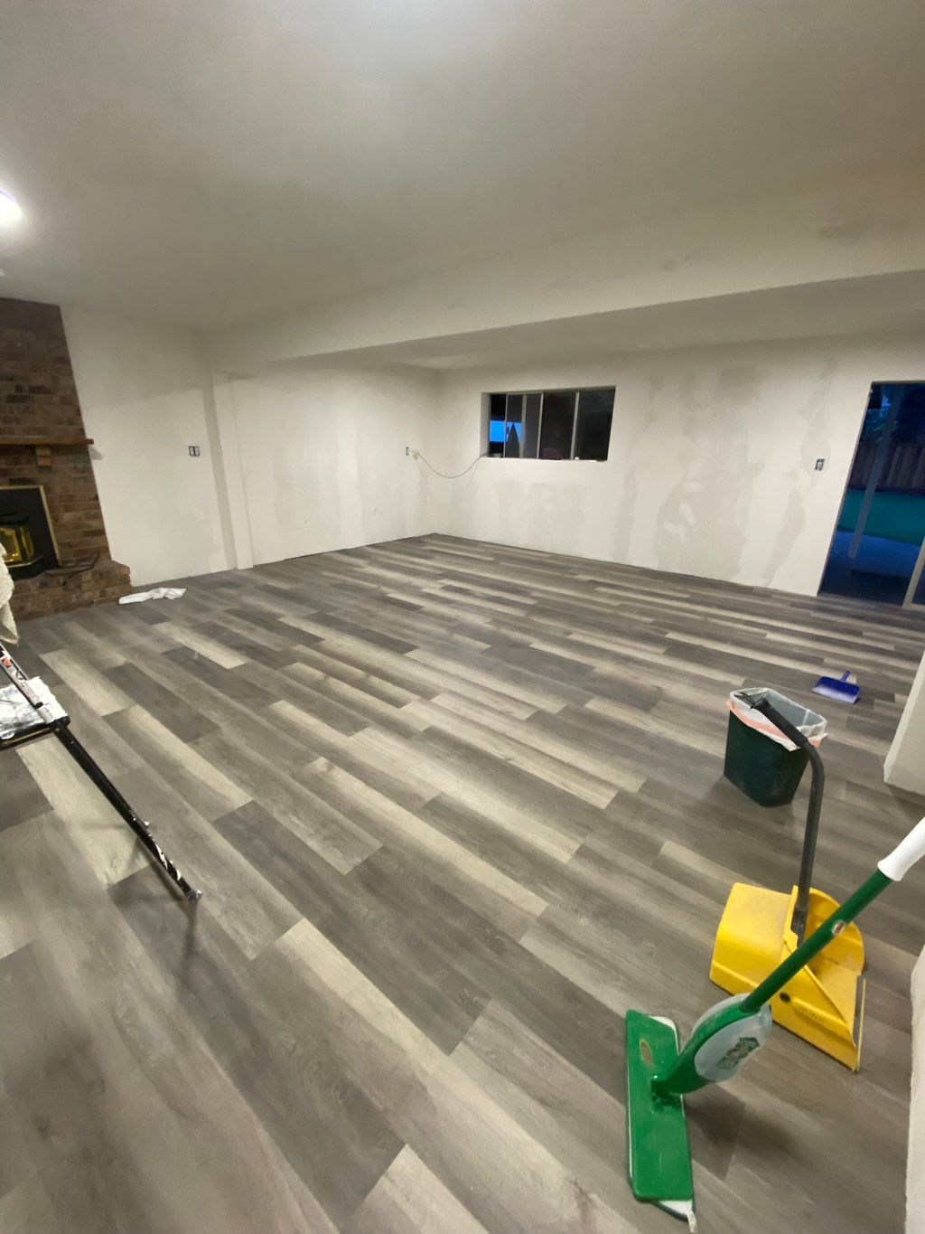 Laminate flooring in entire basement