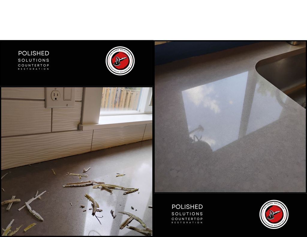 Before and after. Grout removal followed by a clea