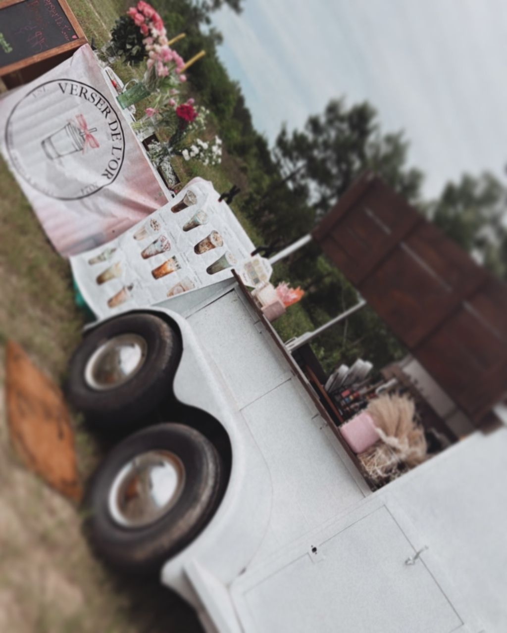 Mother's Day Trailer Set Up - Bouquet & Brews