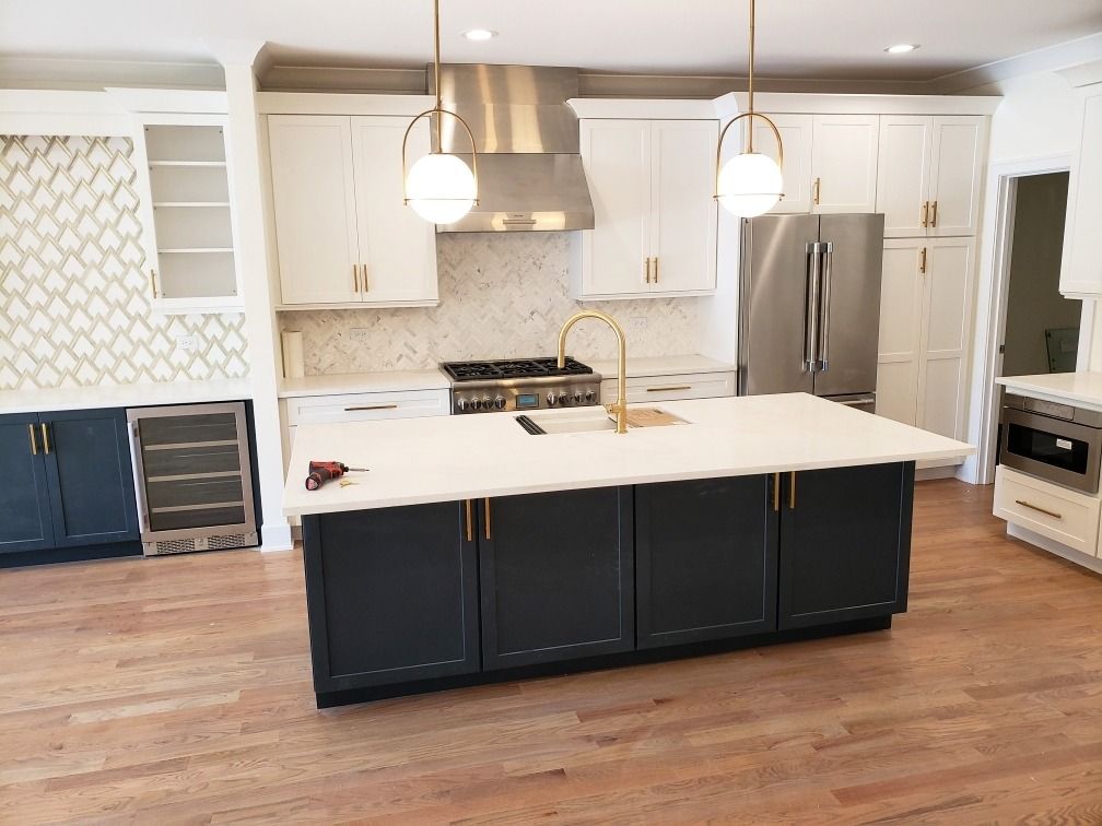 Kitchen - Cabinets, island, counter top and applia