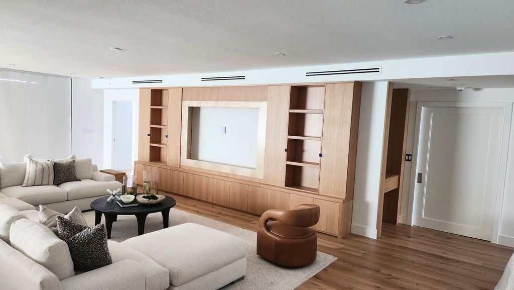 Family room- Custom build in entertainment center