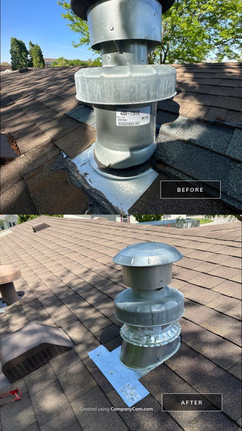 Replacing the Damaged Shingles and Pipe Flashing  