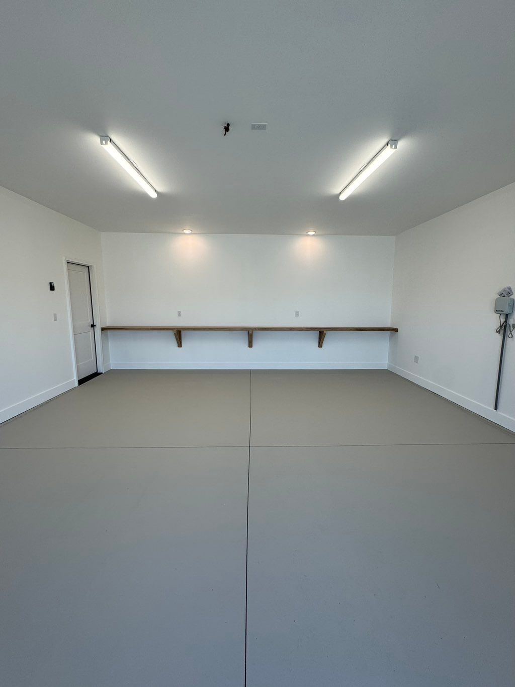 Painted garage walls and floor