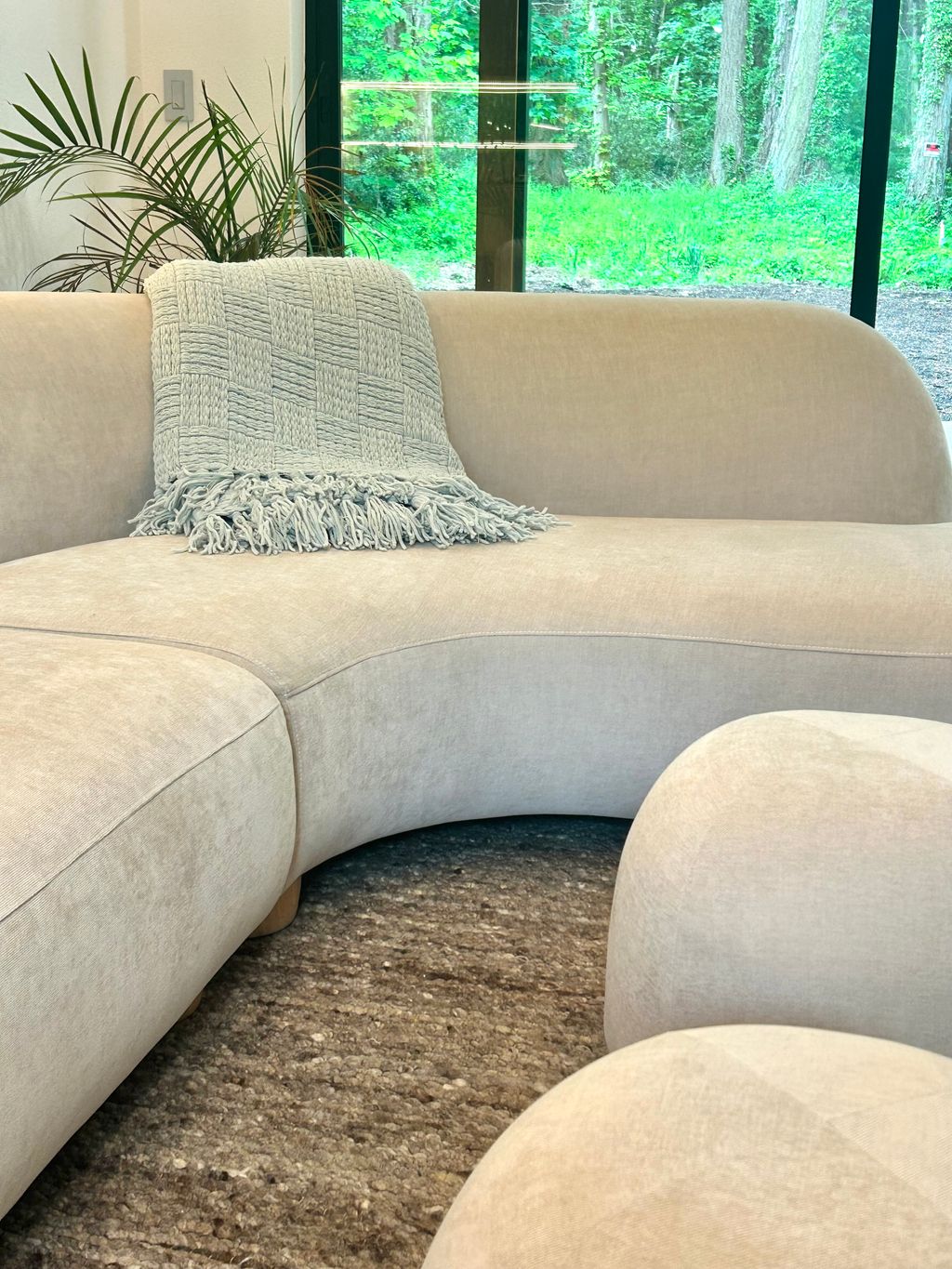 Adding curves in furniture gives a contemporary vi