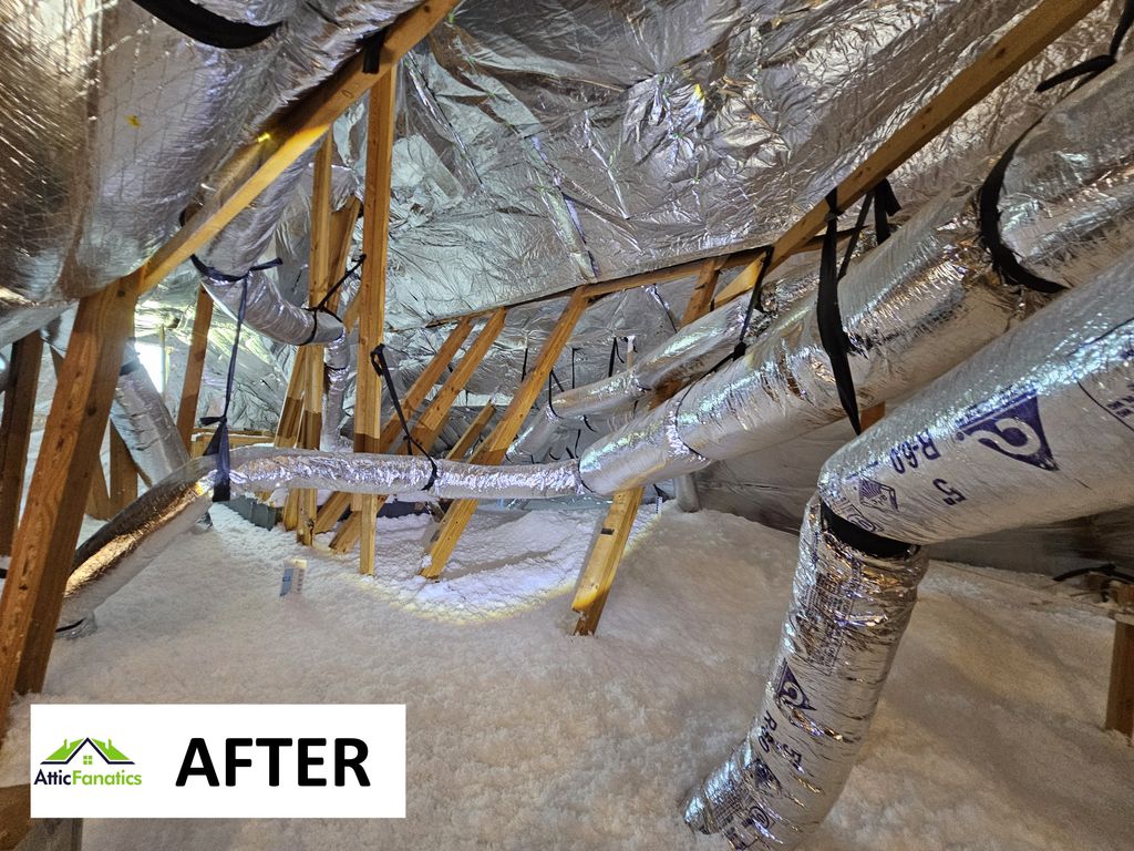 Attic with Radiant Barrier Installed and Hypoaller