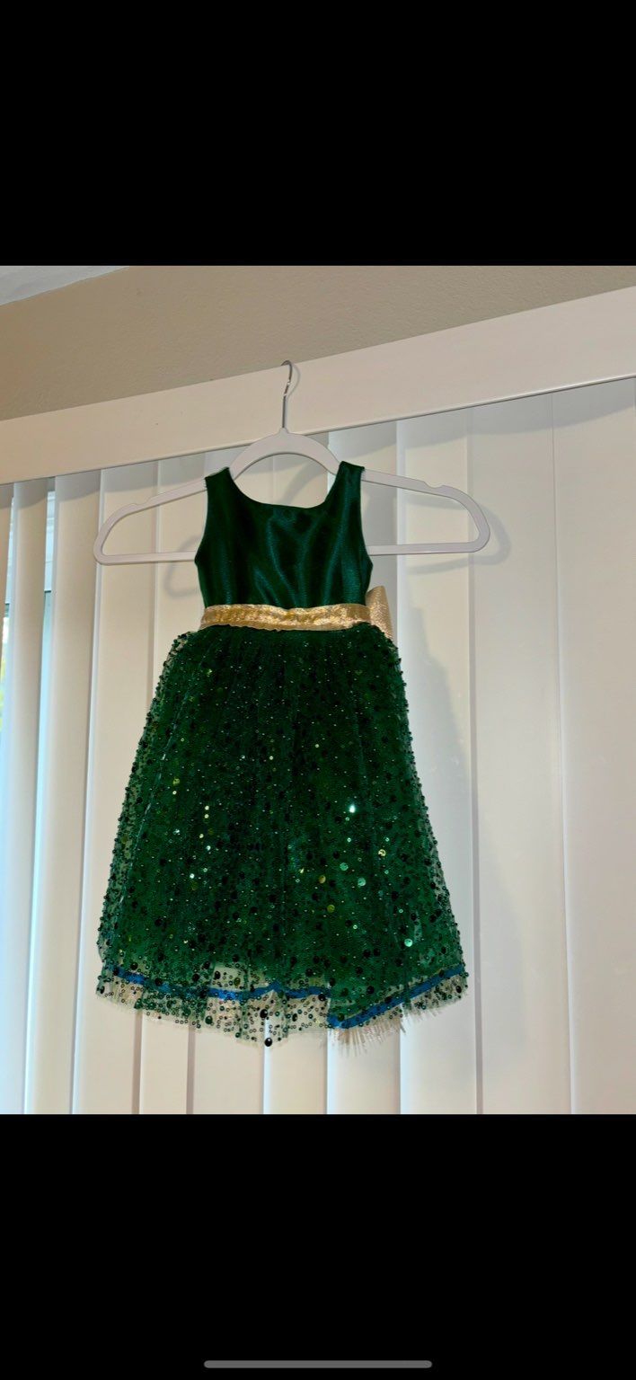 Front of 6 month old custom dress