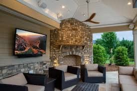 Patio TV with audio and lighting