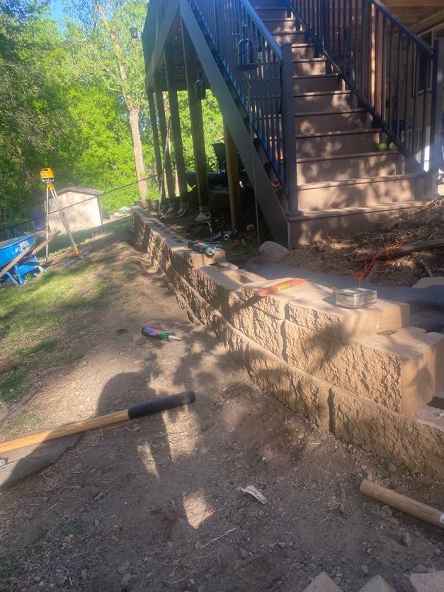 Building retaining wall.