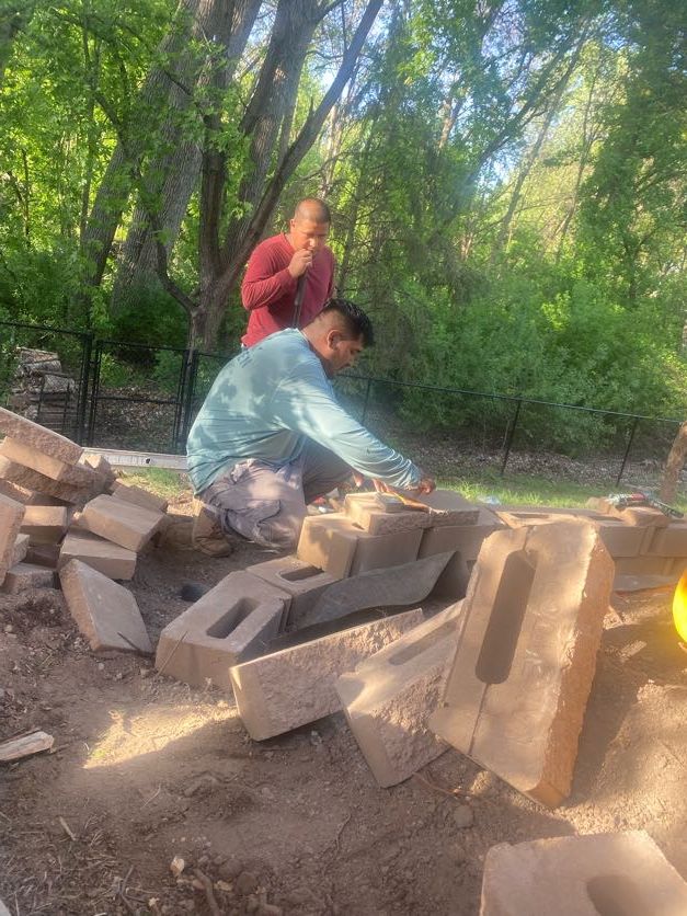 Building retaining wall.