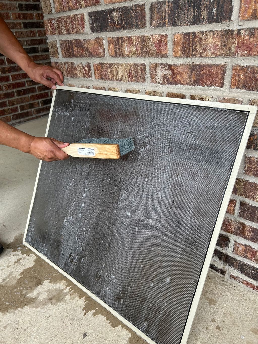 Screens washing before placing them back.