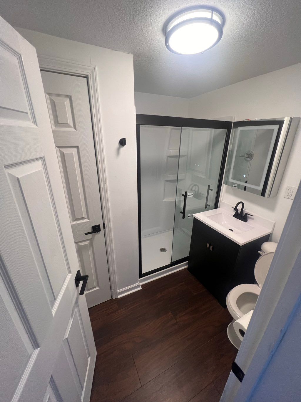Bathroom remodel in small restroom. It can be done