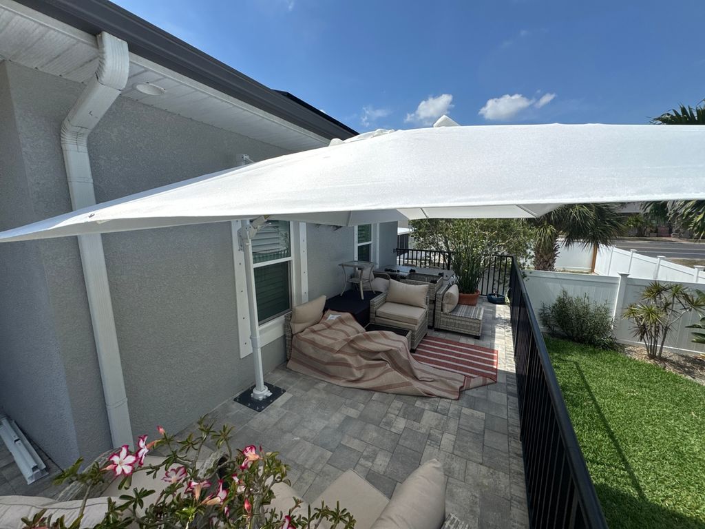 Umbrella Installation into concrete footer over pa