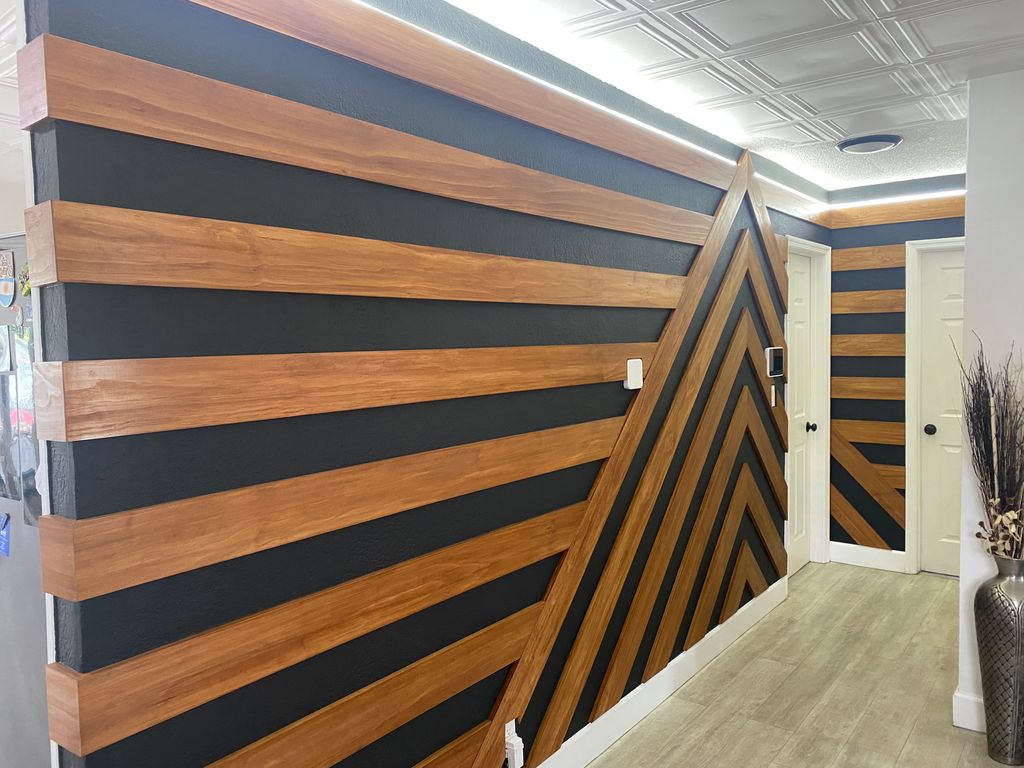 Stained Pine Wood (furniture grade) on Black matte