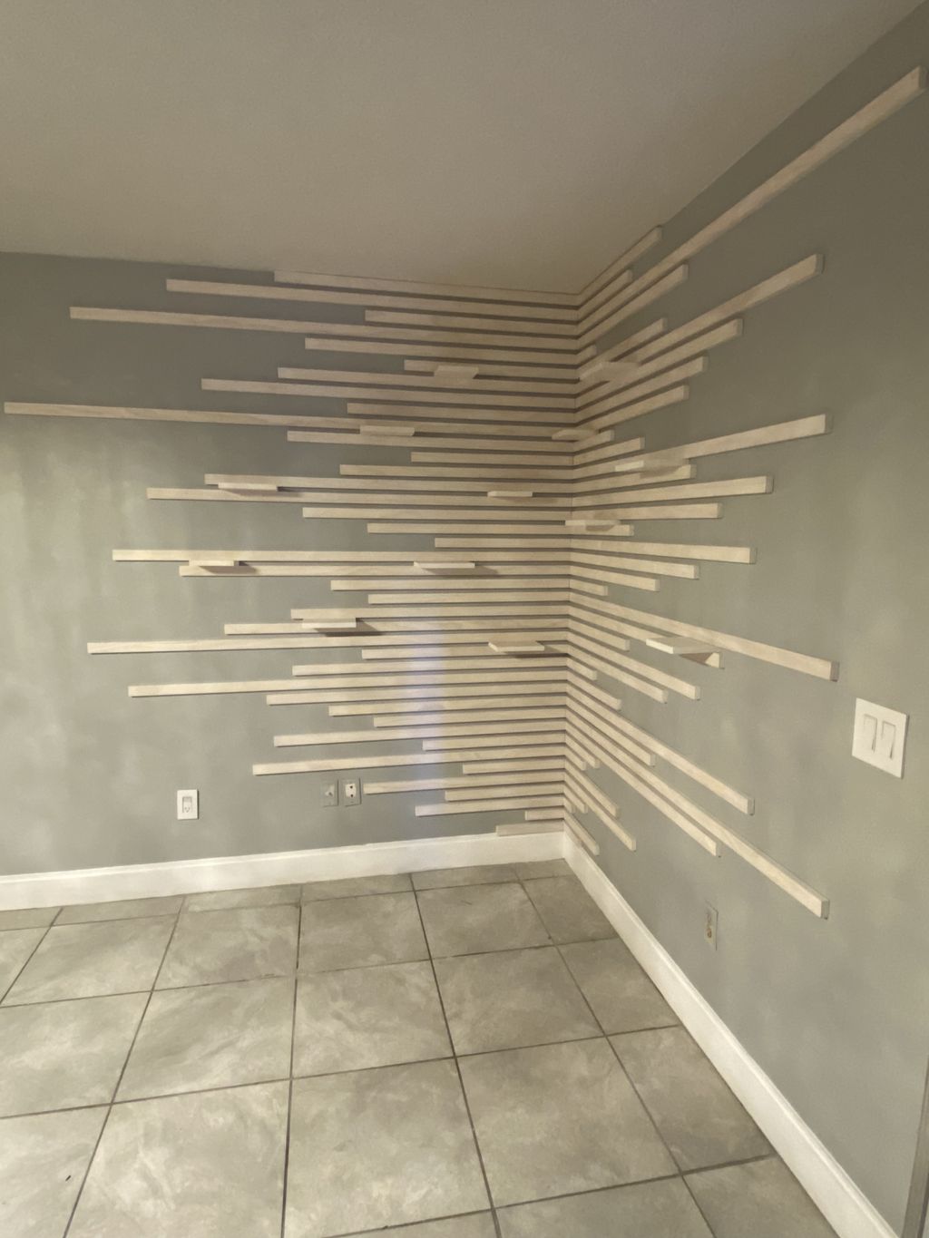 White wash pine wood with shelves 