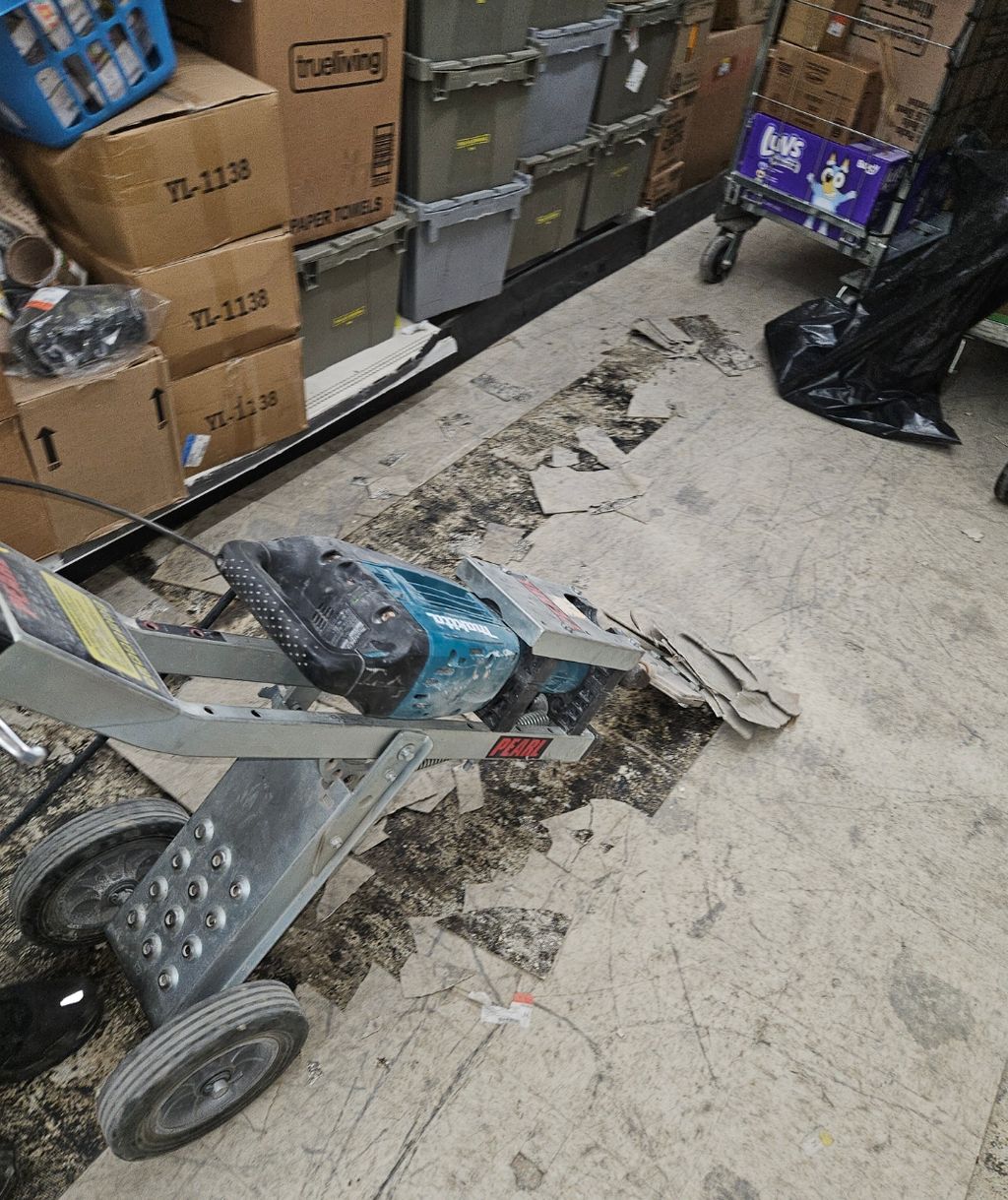 Retail Store Floor Repair Before