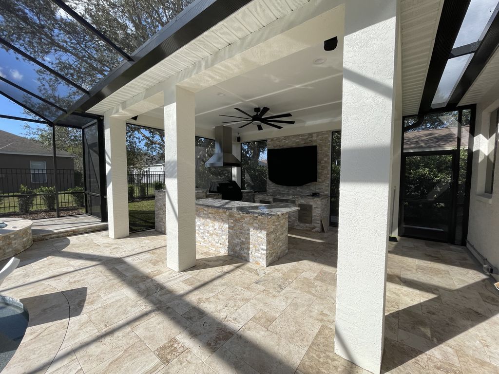 Outdoor kitchen, pool, patio addition in Odessa