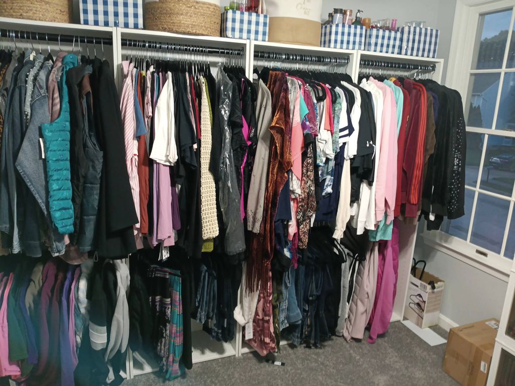 hung and organized clothes