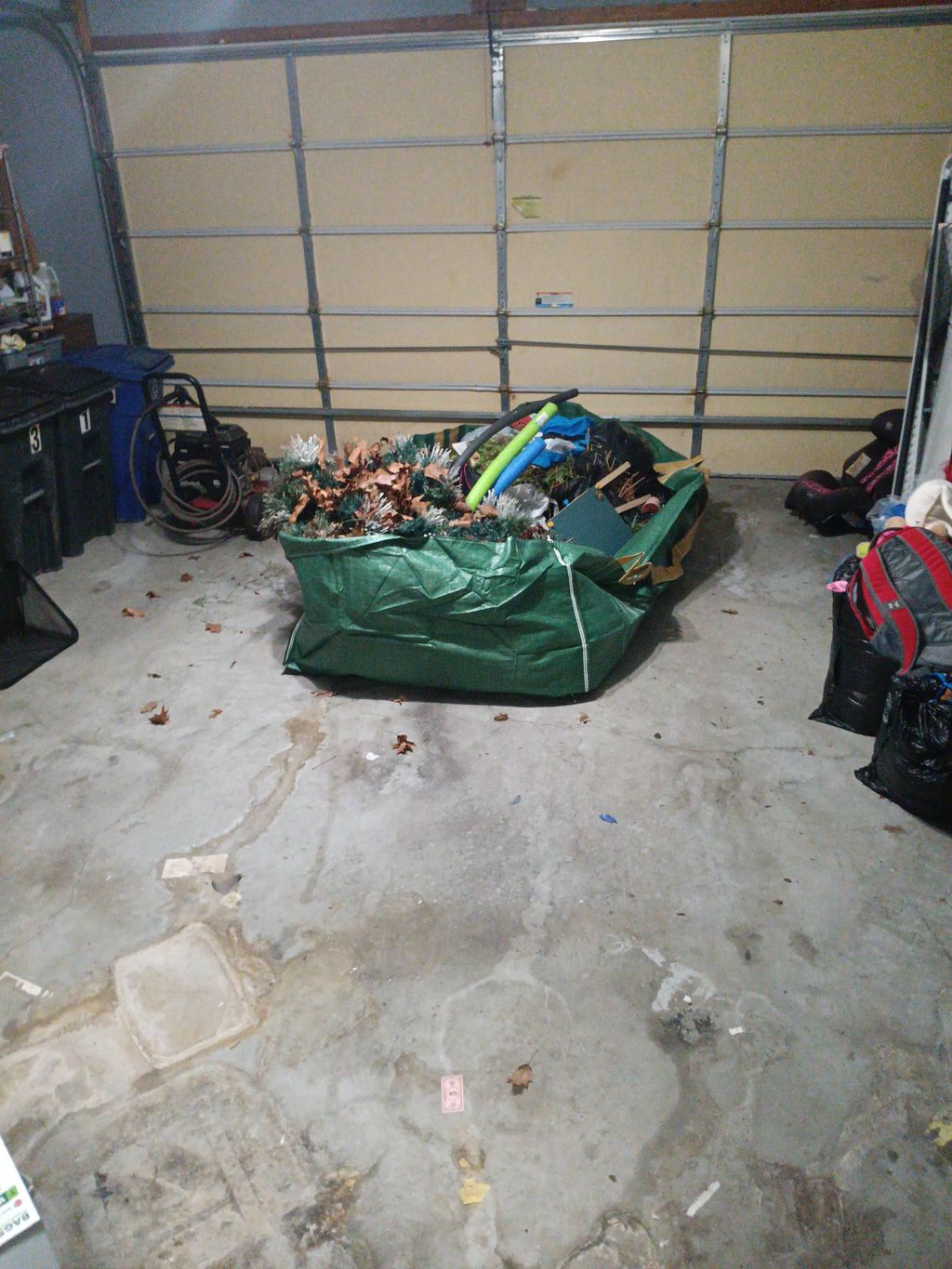 garage cleanup, Bagster used for disposal