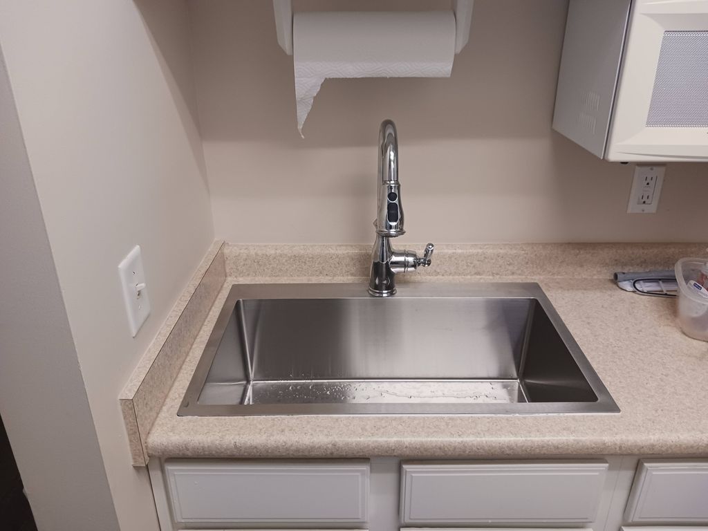 Custom double to single bowl sink conversion 