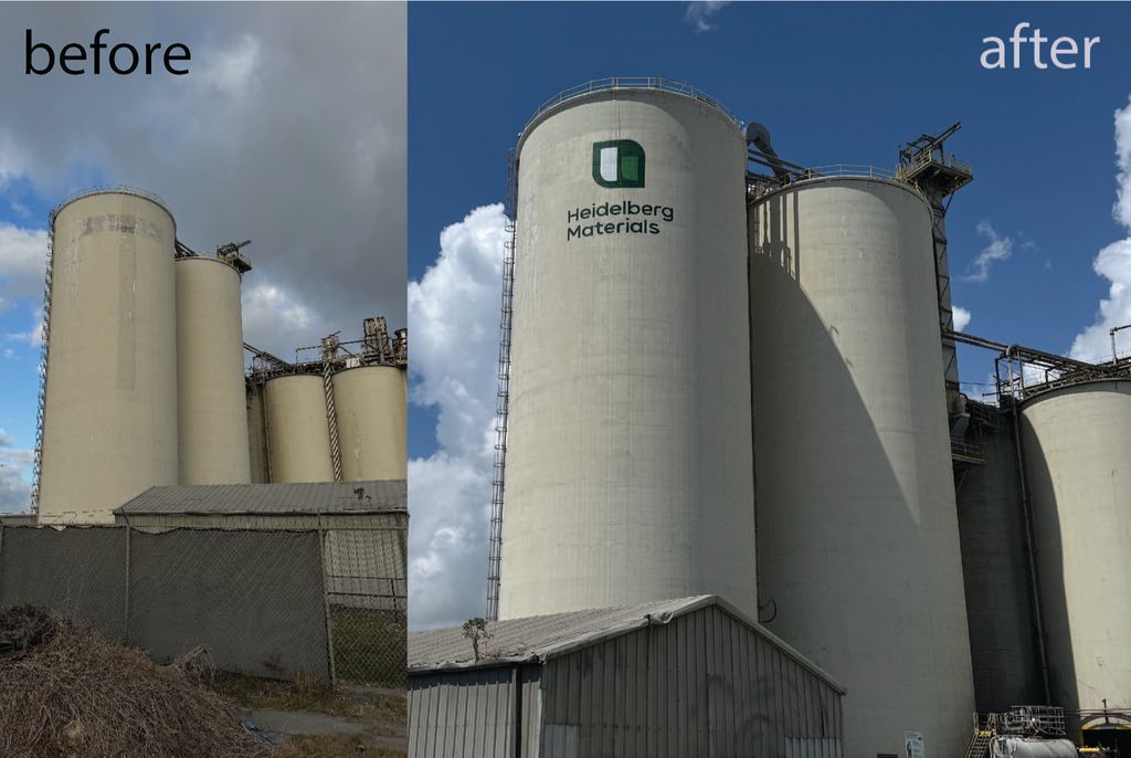 Heidelberg Materials tower logo - Port Everglades,