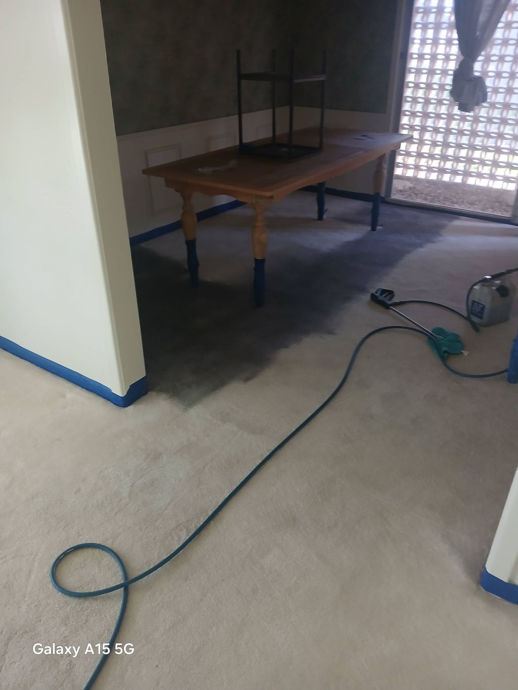 carpet dying. before and after 