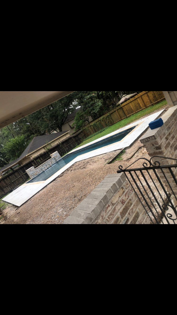 Finished Residential pool in Pearland, TX with a f