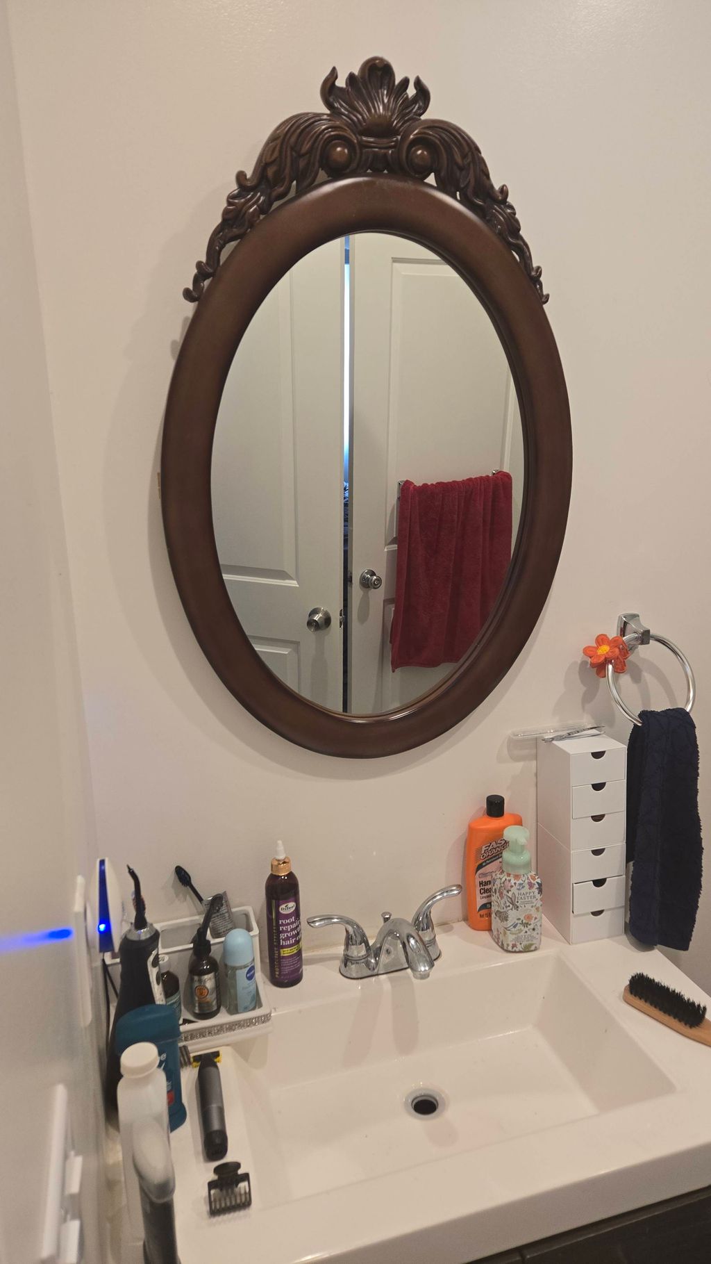 bathroom mirror swap before