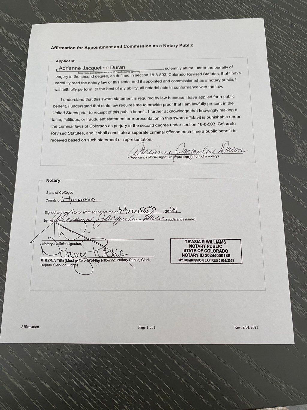 This is a certified copy of my Notary Public of th