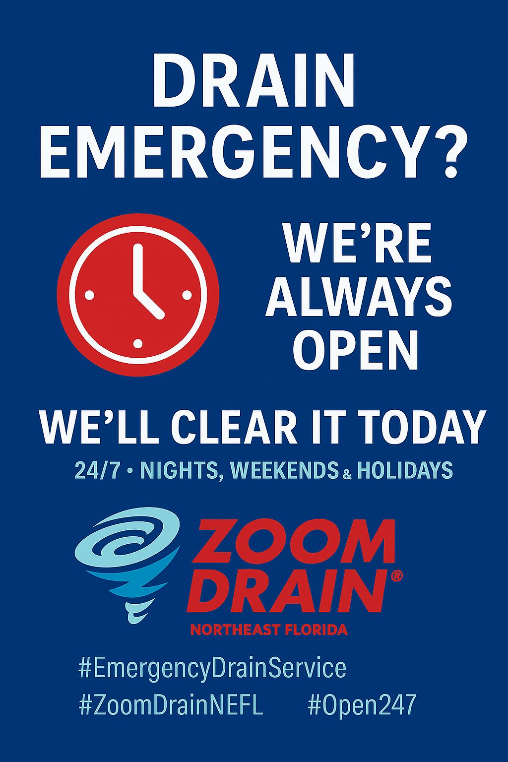 🚨 Drain disaster at midnight? No problem. Zoom Dra