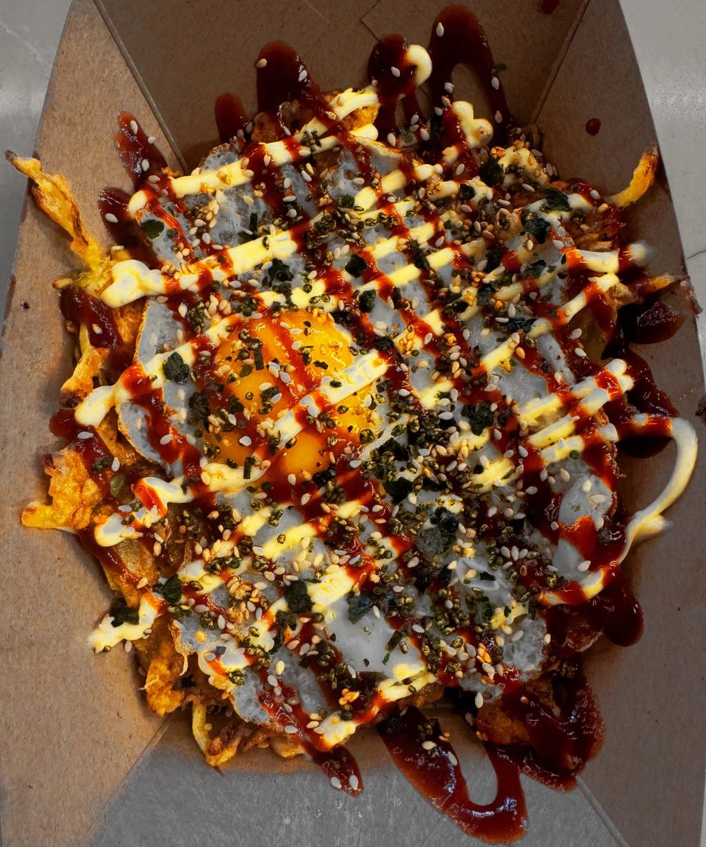 Okonomiyaki (savory Japanese pancake)