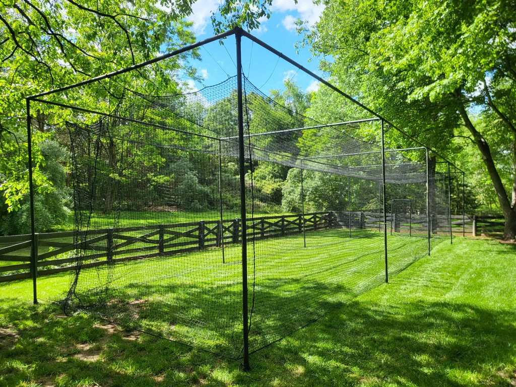 70' long batting cage assembly