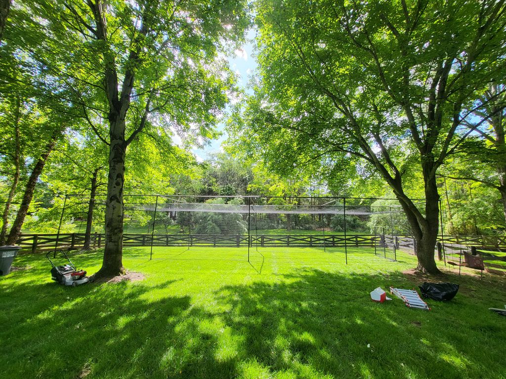 70' long batting cage assembly