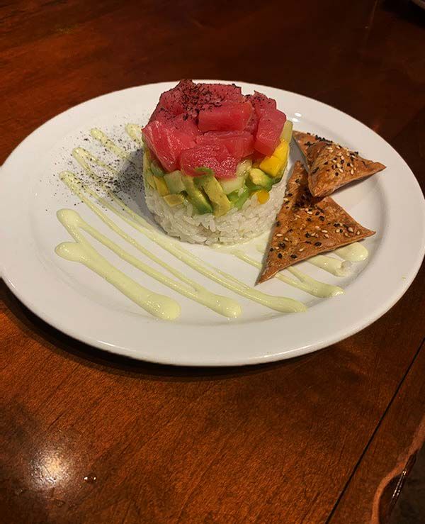 Ahi Tuna Tower with Wasabi Aioli 