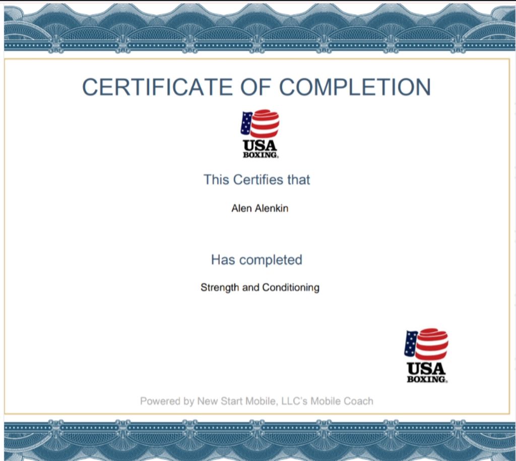 USA Boxing Strength and Conditioning Coach 