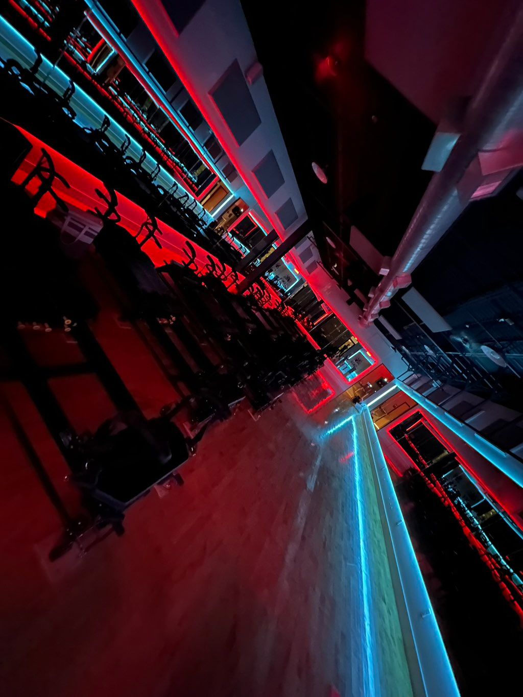 LED light installation for a pilates studio in Riv