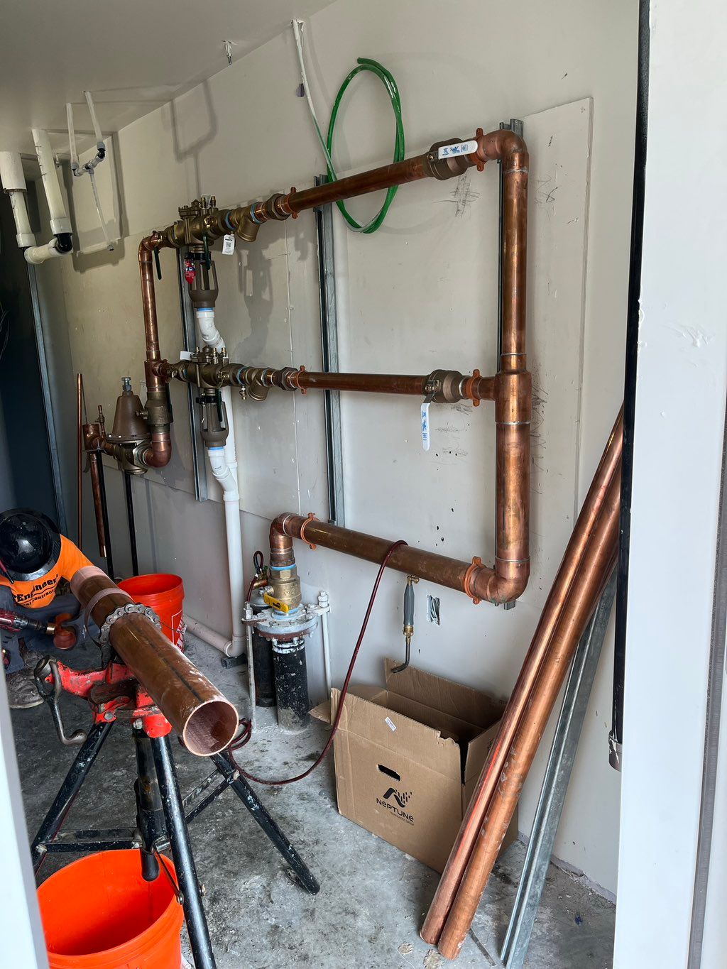 Mechanical room for an apartment complex. 