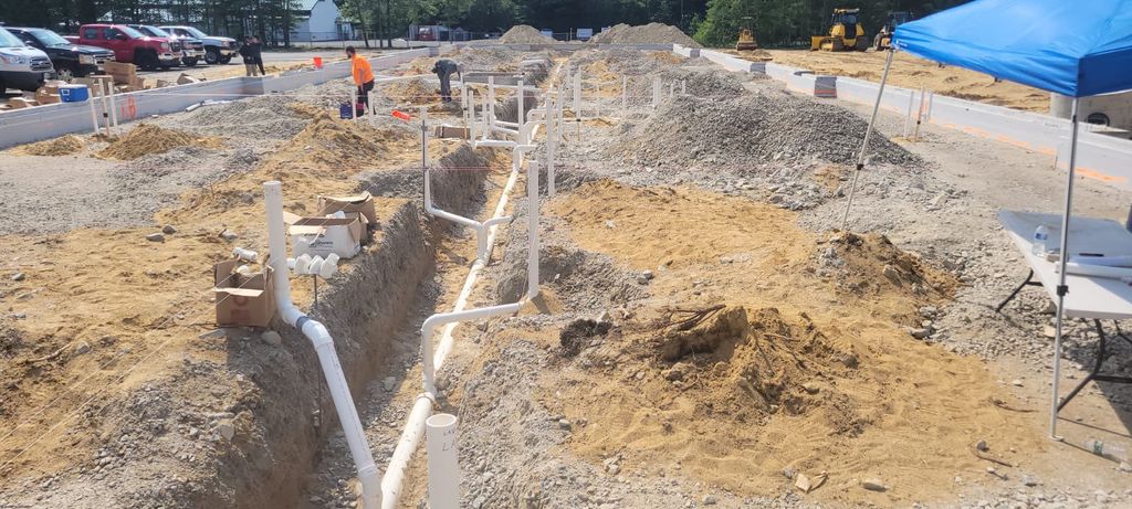 Underground drainage for an apartment complex 