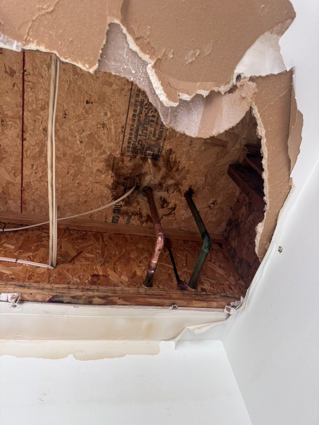 Hot water side copper replaced due to a water leak