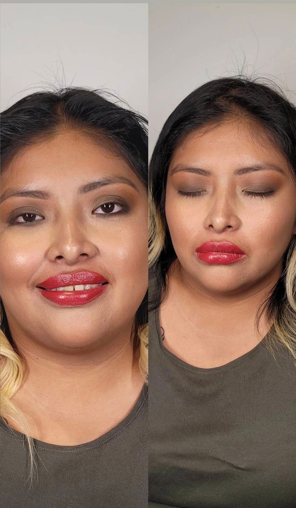 brown smokey No lashes because she has sensitive e