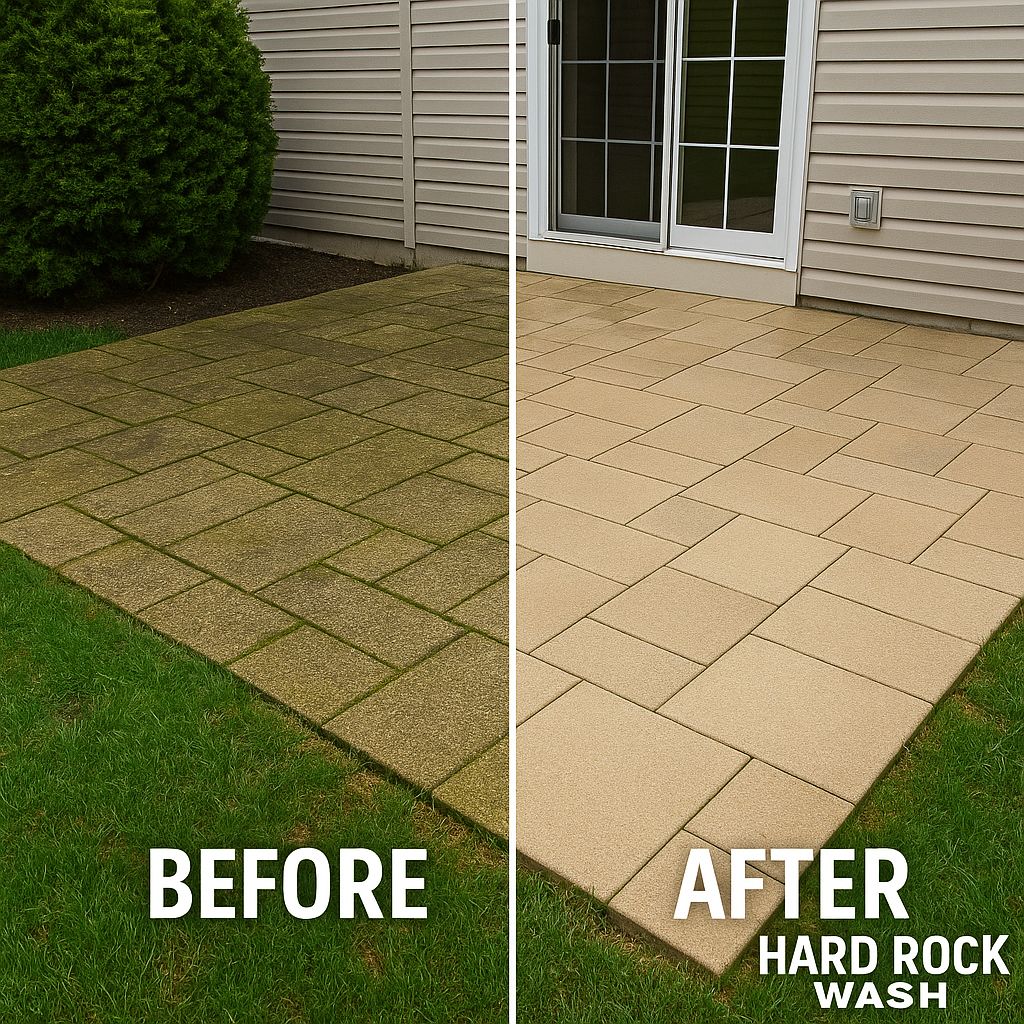 Outdoor Area before and after Pressure washing